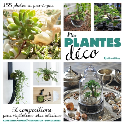 Mes plantes déco : 50 compositions pour végétaliser votre intérieur, 155 photos en pas-à-pas : kokedamas, bonsaïs, terrariums, succulentes